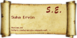 Suha Ervin névjegykártya